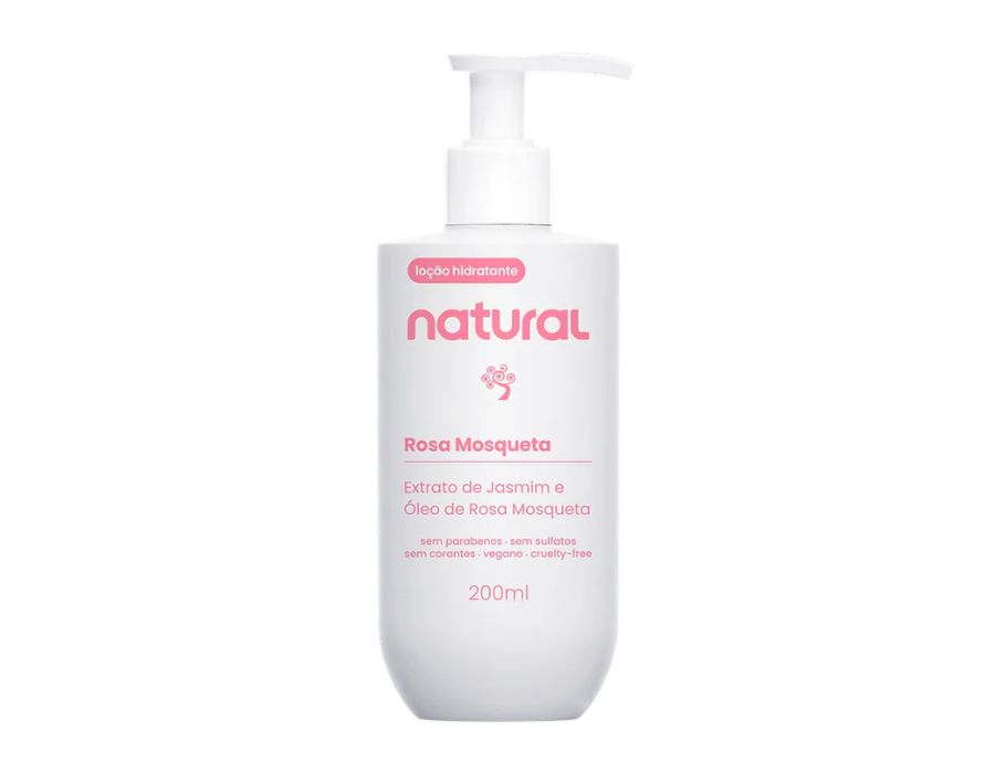 Loção Hidratante com Extrato de Jasmin e Óleo de Rosa Mosqueta 200ml-NATURAL Locao Hidratante com Extrato de Jasmin e Oleo de Rosa Mosqueta 200ml NATURAL